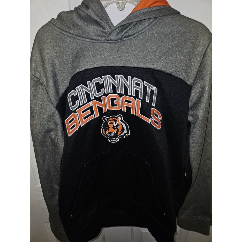 NFL Team Apparel Cincinnati Bengals Youth L 14/16 Sweatshirt Black Gray Orange